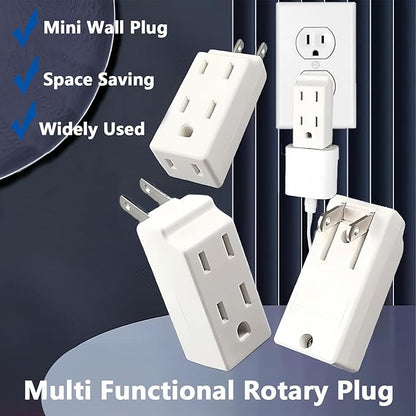 Multi Plug Outlet Extender, AC Flat Plug Adapter Outlet, Mini Indoor Wall Tap - Image 3