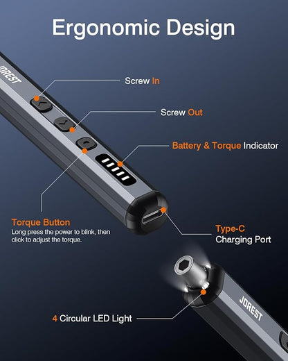 JOREST Mini Electric Screwdriver, Cordless Precision Screwdriver set - Image 3