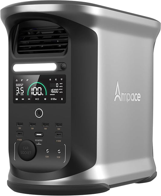 AMPACE Andes 1500 Power Station 2400W Solar Generator, 1462Wh Solar Power by Unknown