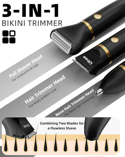Ufree Body Hair Trimmer for Women, Manscape Pubic Hair Trimmer, 3 in 1 Body - Image 2