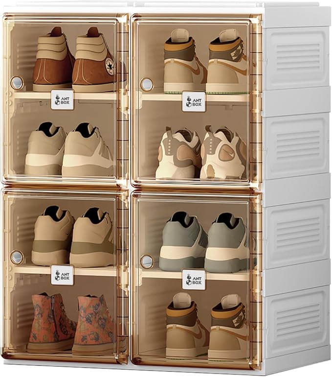 ANTBOX Shoe Organizer Storage Box, Portable Folding Shoe Rack by ANTBOX