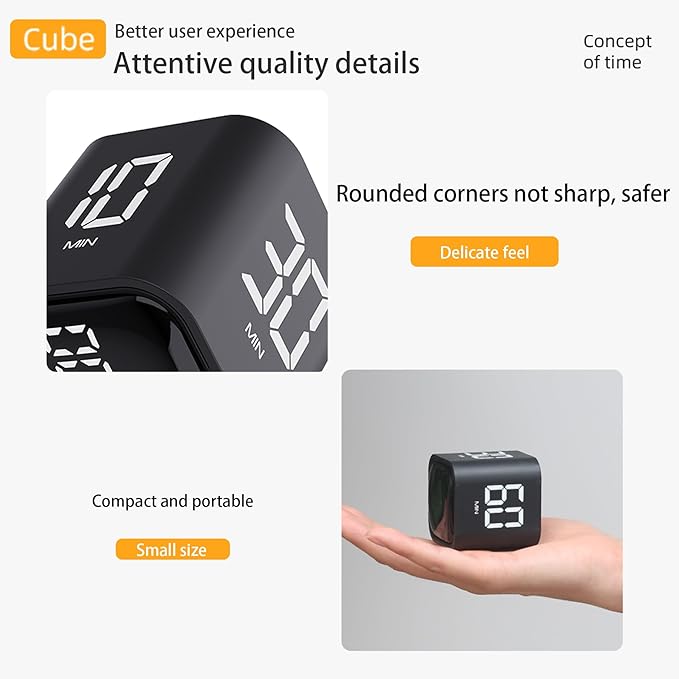 VEWINGL Cube Productivity Timer, 5/10/30/60 Min Presets + Custom Countdown - Image 5