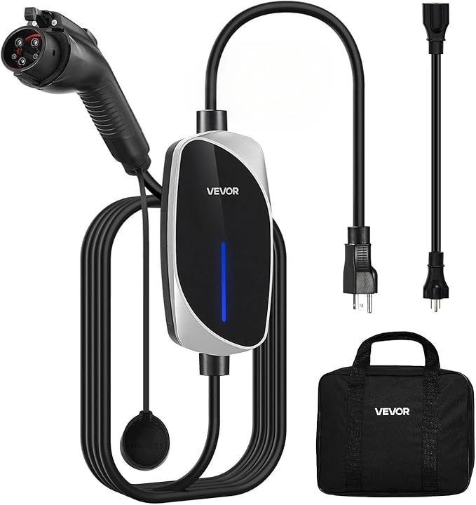 VEVOR Level 1&2 EV Charger, 16 Amp, Electric Vehicle Portable Charger by VEVOR