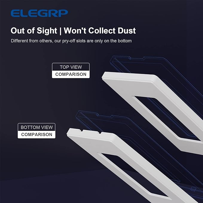 ELEGRP 3-Gang Screwless Decorative Wall Plates, Mid-Size Unbreakable - Image 3