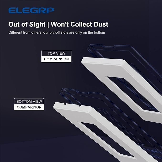 ELEGRP 1-Gang Screwless Decorative Wall Plates, Mid-Size Unbreakable - Image 3
