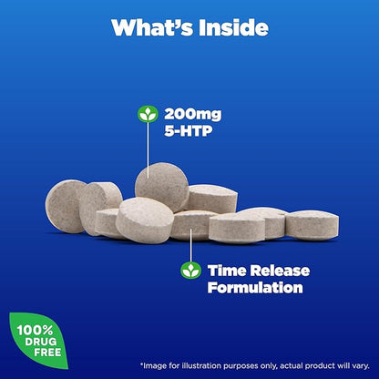 Natrol 5-HTP 200mg Dietary Supplement to Support a Balanced Mood, 60 Time - Image 3