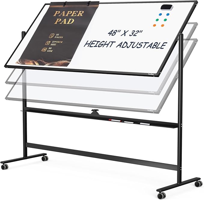 Dry Erase Whiteboard Easel on Wheels by Tankee