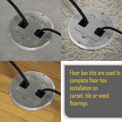 RACO 6239NI Floor Kit with Recessed Duplex 15A TR Device and Adjustable Steel - Image 6
