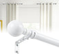 12-20 Inch Side Curtain Rod,Set of 2, 1" Short Adjustable White Curtain Rods Side Curtain Rod with Decorative Finals, Heavy Duty Curtain Rod Set for Windows, Door