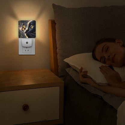 YKJAHSD Cat Butterfly Night Light, Plug into Wall Decor Nightlights - Image 5