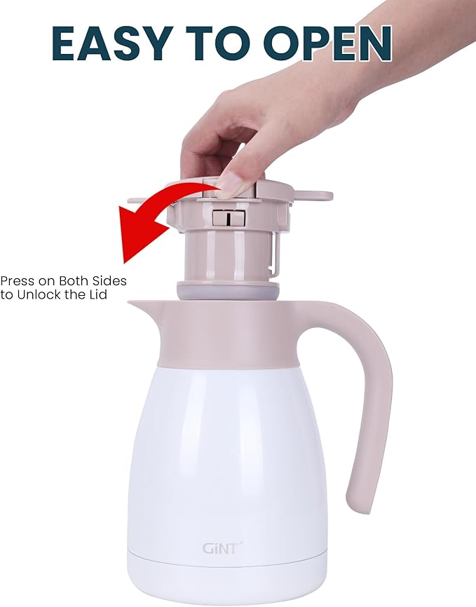 GiNT 1L / 34Oz Thermal Coffee Carafe, Insulated Stainless Steel Coffee Carafes - Image 5