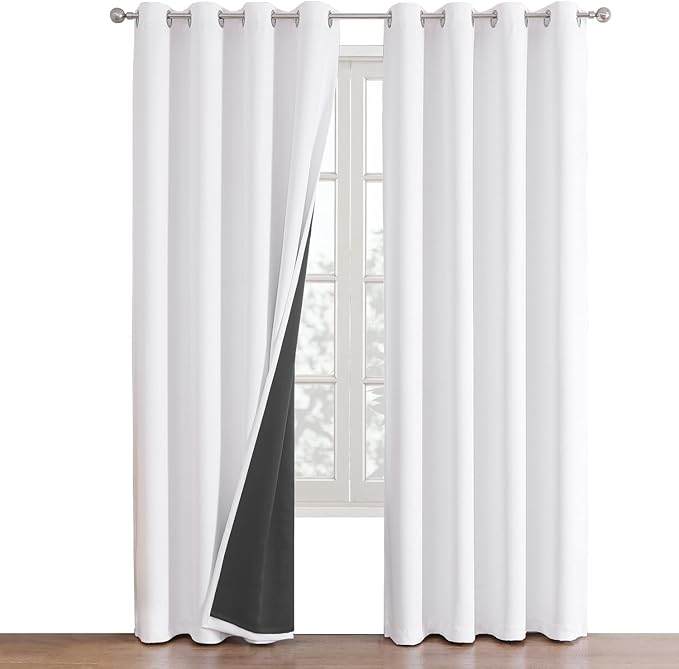 ChrisDowa White 100% Blackout Curtains - Image 8