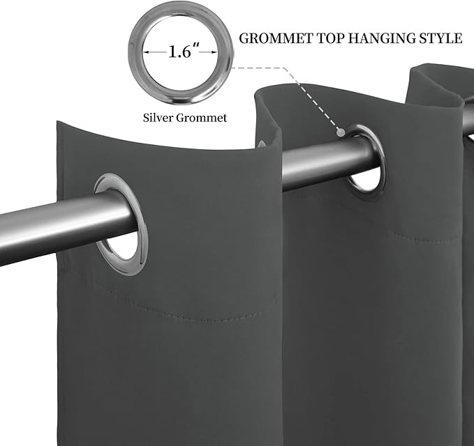 Easy-Going Blackout Curtains for Bedroom, Solid Thermal Insulated Grommet and - Image 5