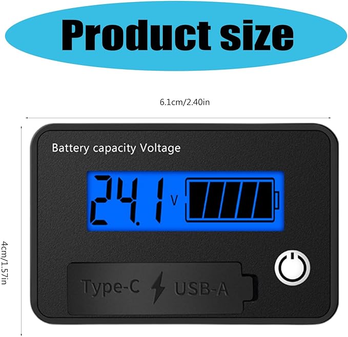 MOAIYU DC8-30V Electricity Meter Digital LCD Display Car Battery Charging - Image 8