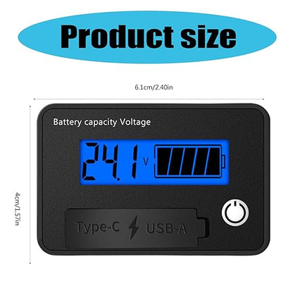 12V 24V Battery Capacity Indicators DC8-30V Leads Acid Lithium Voltages Tester - Image 8