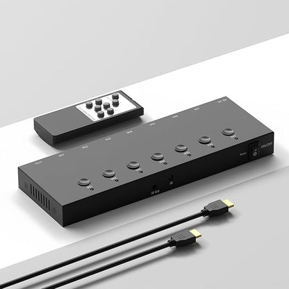 Y.D.F 7 Port HDMI Switch, 4k@60Hz HDMI Switcher 7 in 1 Out HDCP 2.0 Manual HDMI - Image 6