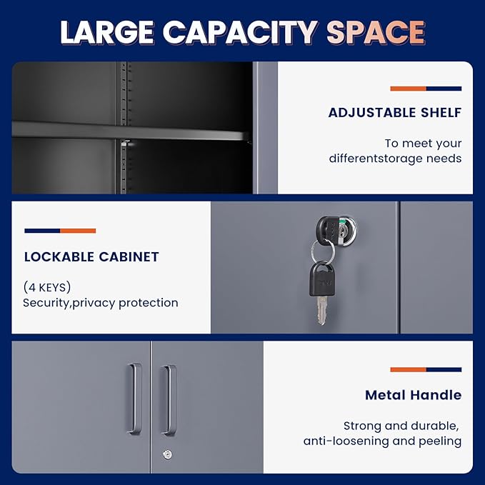 Yizosh Metal Storage Locking Cabinet - Image 4