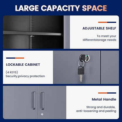 Yizosh Metal Storage Locking Cabinet - Image 4
