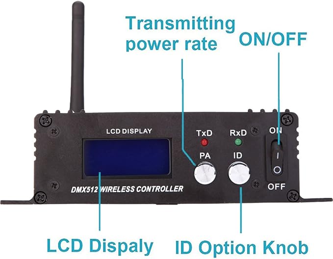 CaalLogt DMX512 Controller 2.4G Wireless Controller Transmitter Receiver LCD - Image 2
