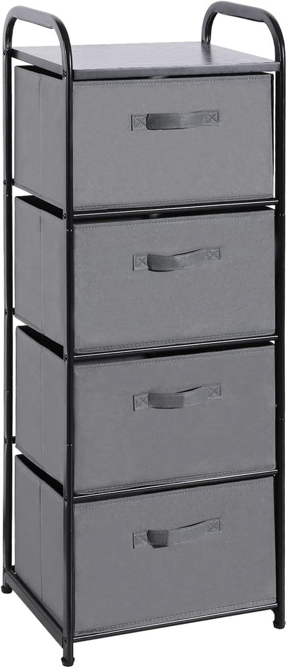 MAX Houser 4 Drawer Fabric Dresser Tall Storage Tower, Dresser Chest by MAXHouser