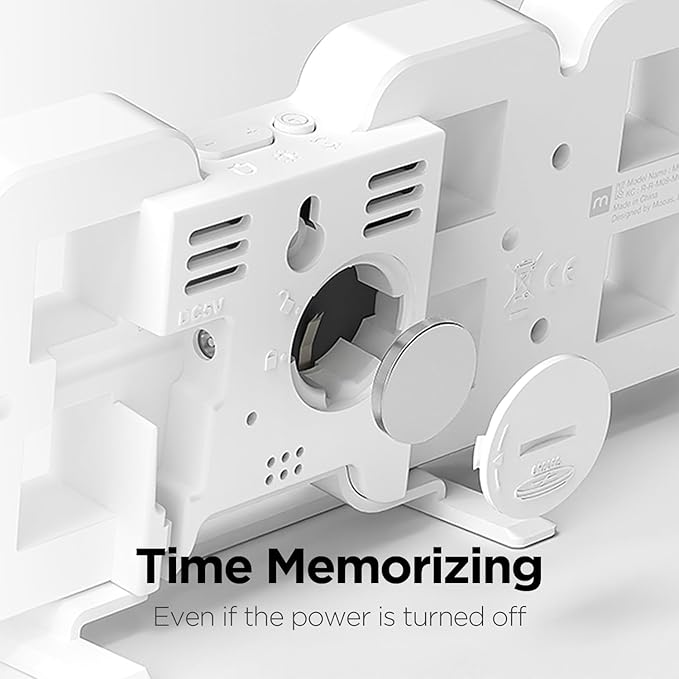 mooas 3D Pure mini White Gold LED Clock - Image 8