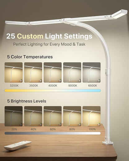 ONEMIX 42" LED Desk Lamp with Clamp, Architect Desk Light with Remote, - Image 8