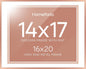 16x20 Rose Diploma Frame, High-End Metal, 14x17 Mat, Glass | High End Aluminum, Tempered Glass, Acid-Free 14x17 Removable Mat, 16x20 Edge-to-Edge Display 20x16, Wall Kit, Set Of 1