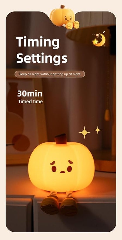 ATSUI Pumpkin Night Light, Halloween LED Squishy Novelty Lamp, Food Grade - Image 4