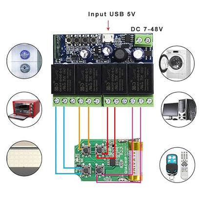 Ewelink WiFi Wireless Smart Relay Module USB 5v 4 Channel Inching Self-Lock - Image 8