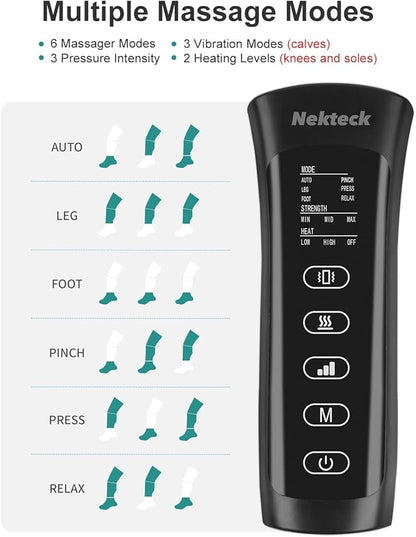 Nekteck Leg Massager for Circulation and Pain Relief, Air Compression Foot Calf - Image 4