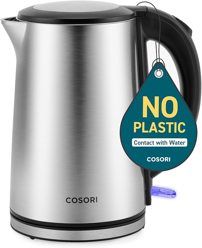 Cosori Electric Kettle, No Plastic Inner Lid, Filter & Spout, Stainless Steel by COSORI