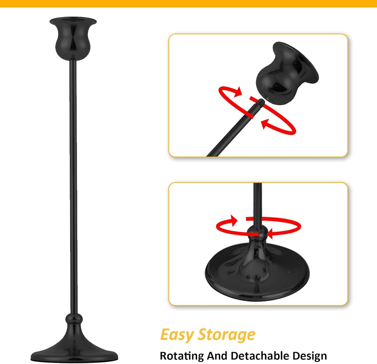 Taper Candle Holder Tall Vintage Metal Candlestick Holders Candle Stick Cande...