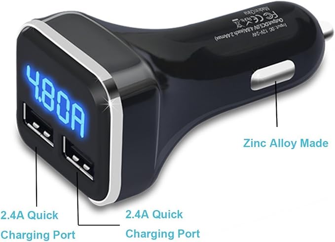 Jebsens 4.8A 24W Dual USB Car Charger Volt Meter Car Battery Monitor - Image 5