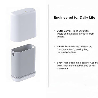 MUEE Dog Proof Trash Can, 3 Gallon Slim Bathroom Trash Can - Image 4