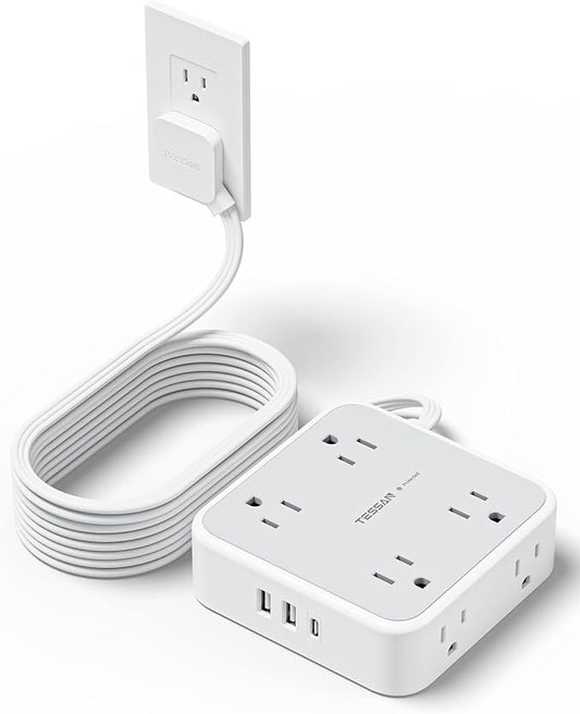 TESSAN Surge Protector Power Strip 15 Ft Cord, 8 Widely Spaced Outlets by TESSAN