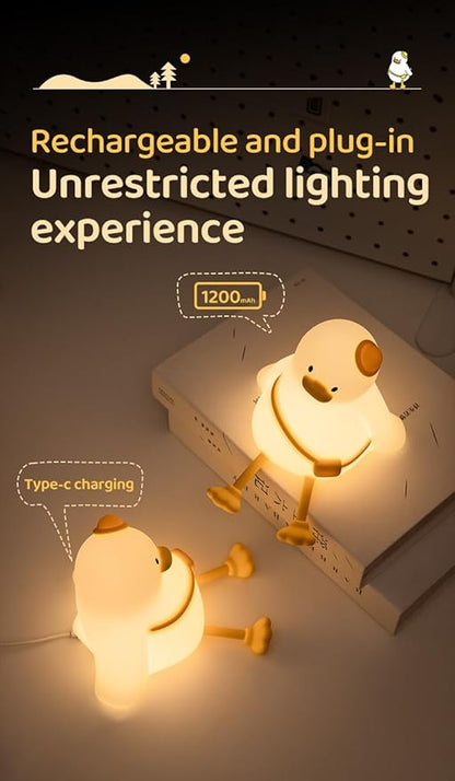 ATSUI Duck Night Light, Cute LED Squishy Novelty Animal Night Lamp, Food Grade - Image 3