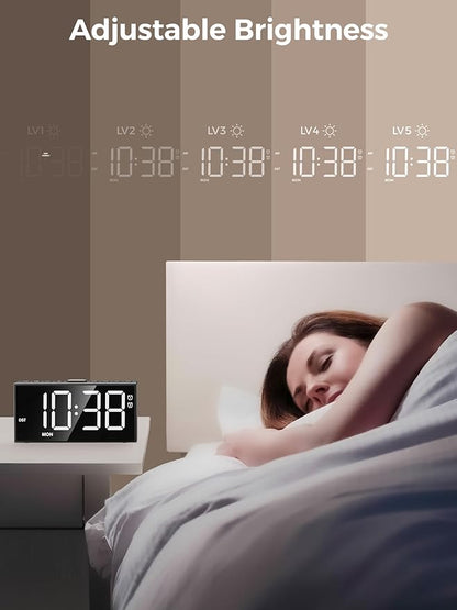 PPLEE Alarm Clock for Bedroom, Upgrade Digital Clock Large Bold Number - Image 2
