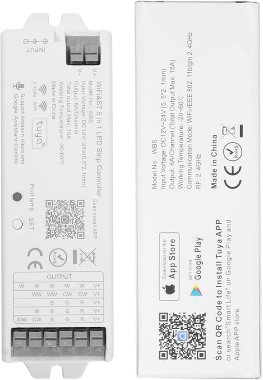 HUSUKU S1 5in1 WB5 2.4GHz Tuya WiFi PWM LED Controller by HUSUKU