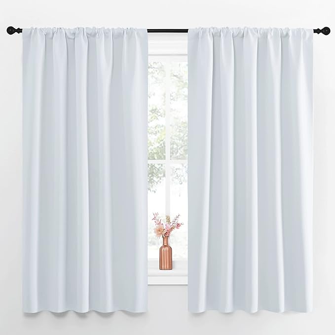 NICETOWN Greyish White Bedroom Curtain Panels - Image 2