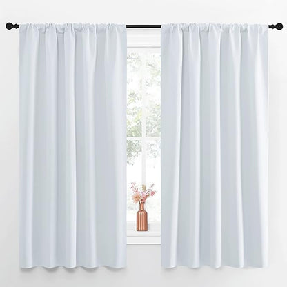 NICETOWN Greyish White Bedroom Curtain Panels - Image 2