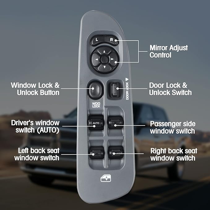 Master Power Window Switch and Bezel 56049805AB - Image 5