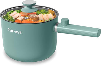 Topwit Hot Pot Electric, 1.5L Ramen Cooker, Portable Non-Stick Frying Pan by TOPWIT