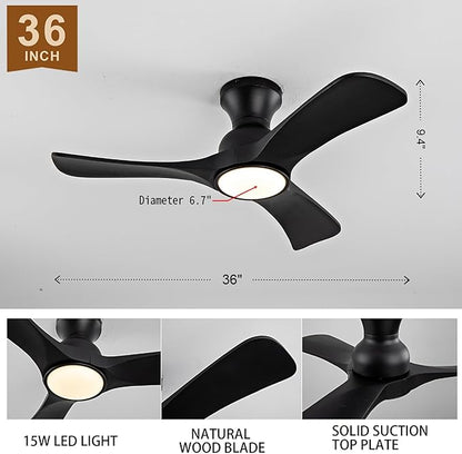 Gaizw 36 Inch Black Ceiling Fans - Image 2