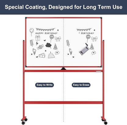 Rolling Whiteboard, 48x32 Inches Dry Erase Board - Image 5