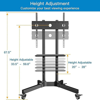 PERLESMITH Rolling TV Stand - Image 3