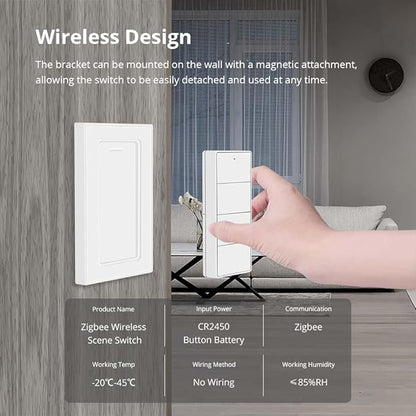 Wireless Zigbee Smart Button, 4-Way Remote Control Button Switch - Image 7