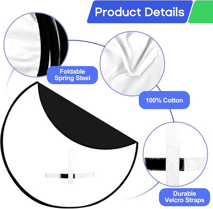 Portable Black White Screen Chair, 57 in Screen Backdrop - Image 4