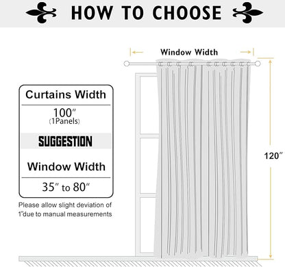 ChrisDowa Room Divider Curtain 120 Inches Long, Wide Blackout Sliding Door - Image 6