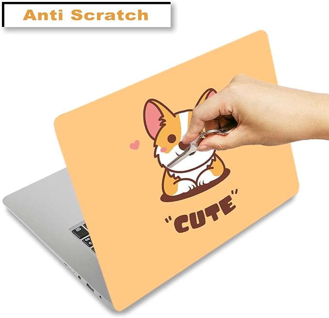Laptop Skin Sticker Decal, Decorative Waterproof Removable, Cute Corgi - Image 3