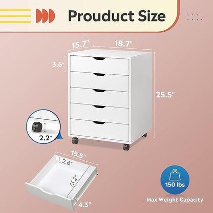 DEVAISE 5-Drawer Chest, Wood Storage File Cabinet - Image 3